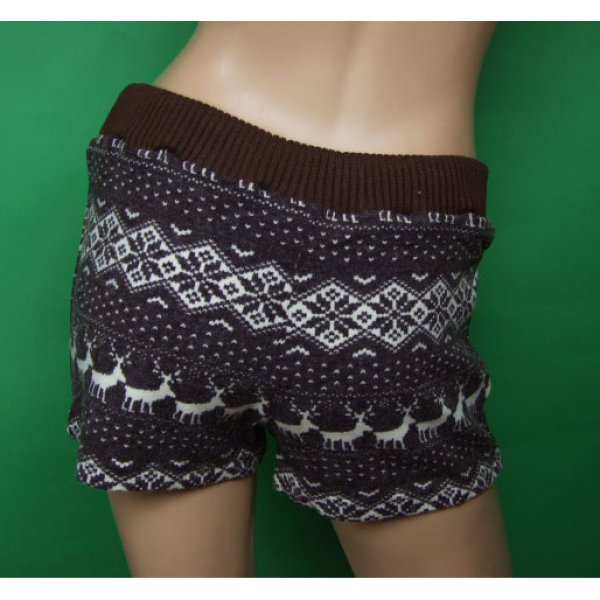 画像2: 【FLYING TOMATO】LAブランド　ニットショートパンツIP4588BR (2)