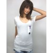 画像1: ★セール★BLONDERS　Ink Spill Pocket Skinny Scoop Tシャツ　WH (1)