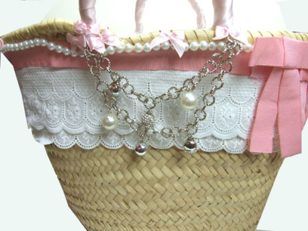 画像4: ★セール★【FOURDOR】イタリー製　パステルストローバック　w/チャーム　PINK (4)