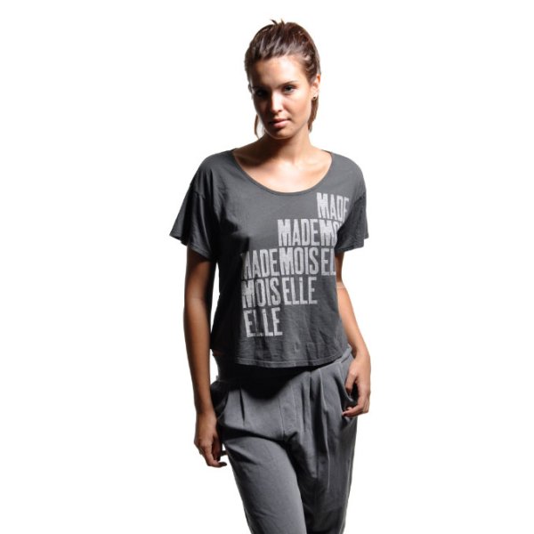 画像2: ☆セール☆SOL AMGELES　セレブ愛用　Tシャツ(ビンテージ加工）Mademoiselle　SW11-103　Asphalt (2)