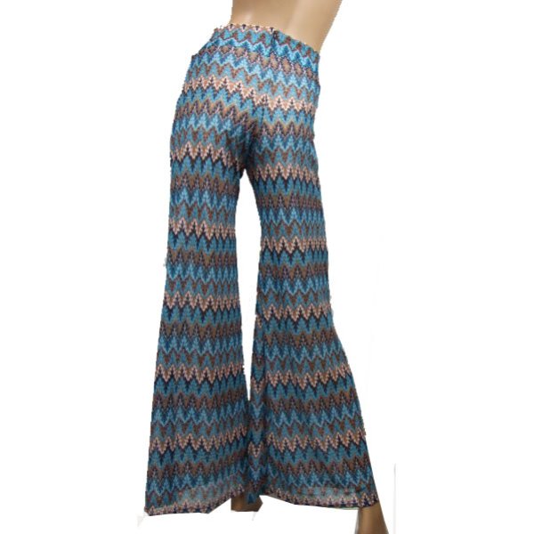 画像3: ★セール★see　you　Monday　プリント　ロングパンツ(上部裏付き）　P4504　TEAL (3)