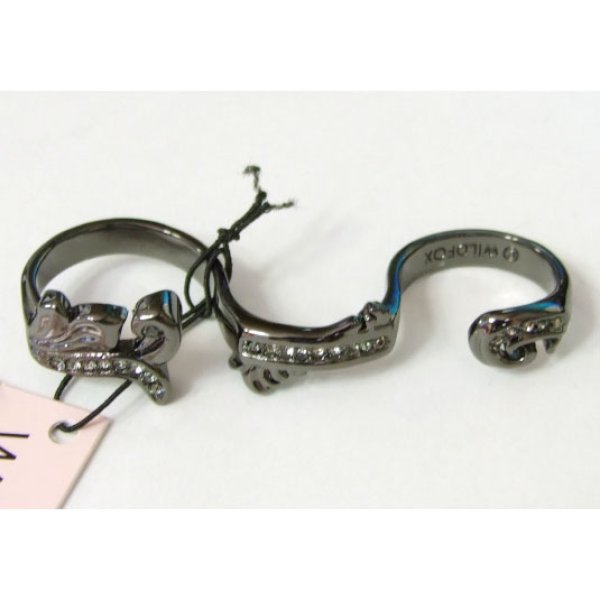 画像3: WILDFOX　Hematite filled　３フィンガ-　リング　w/クリスタル　WFR0043 (3)