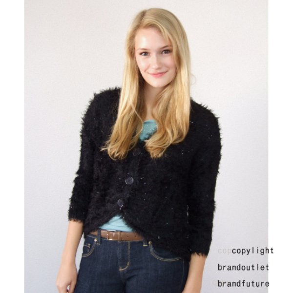 画像4: ★セール★LA直輸入【Lａｎｉ】ラニ　３ボタン　スパーンコール編みこみカーディガン　S336 (4)