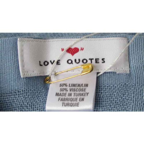 画像2: 【LOVE QOUTES】 ストール1400MM(linen/Vis)FADED DENIM (2)