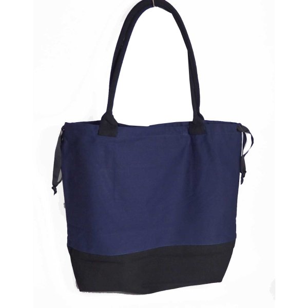 画像2: Bag-all ニューヨーク発　厚手キャンバス　World Traveler Tote Navy (2)