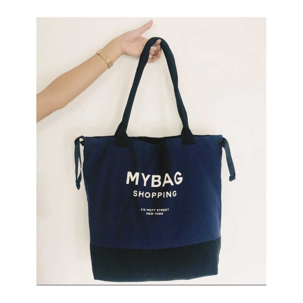 画像5: Bag-all ニューヨーク発　厚手キャンバス　World Traveler Tote Navy (5)