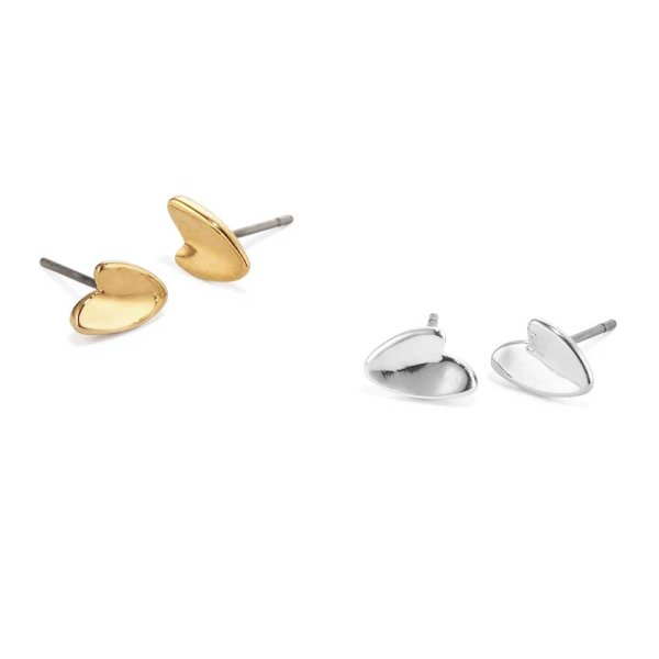 画像3: JENNYBIRDジェニーバード　Helena Stud Setシルバー＆ゴールドハートのセットピアスJB3105-SET (3)