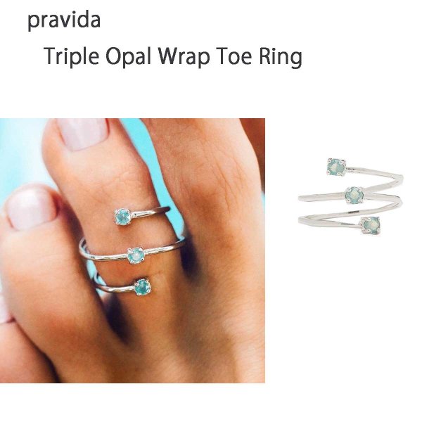 画像1: puravida（プラビダ）Triple Opal Wrap Toe Ringトゥリング/お守り/アクセサリー/ジュエリー/ (1)