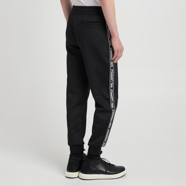 画像4: KARL LAGERFELD Men's  サイドロゴテープのジョガーパンツ LM1P5449 BK (4)