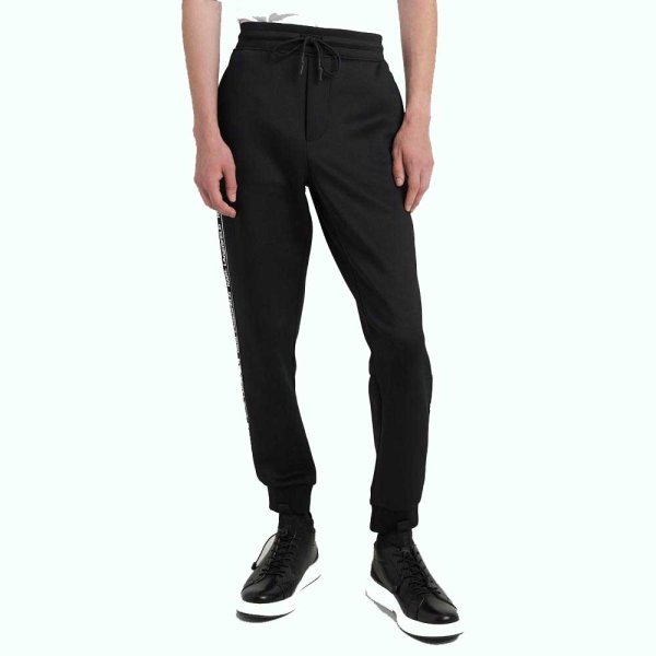 画像3: KARL LAGERFELD Men's  サイドロゴテープのジョガーパンツ LM1P5449 BK (3)