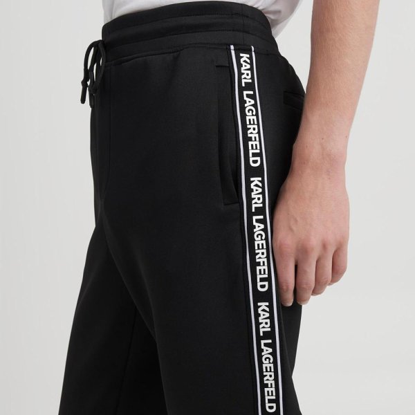 画像5: KARL LAGERFELD Men's  サイドロゴテープのジョガーパンツ LM1P5449 BK (5)