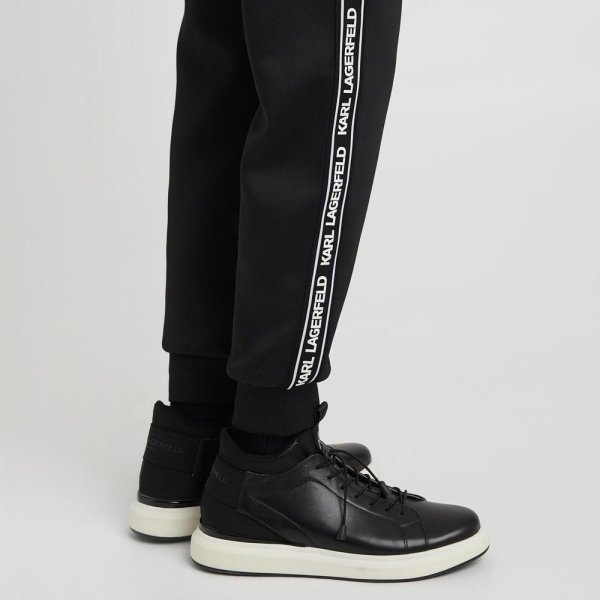画像6: KARL LAGERFELD Men's  サイドロゴテープのジョガーパンツ LM1P5449 BK (6)