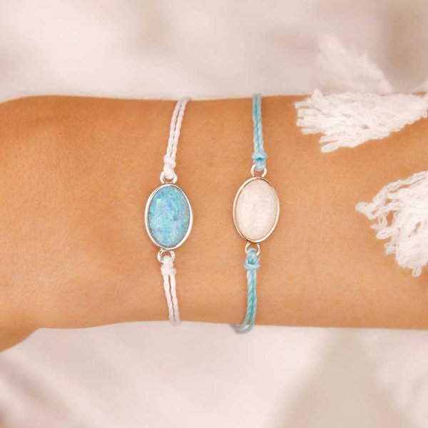 画像2: puravida（プラビダ）[Opal Charm]コードブレス　WH/お守り/アクセサリー/ジュエリー/ブレス (2)