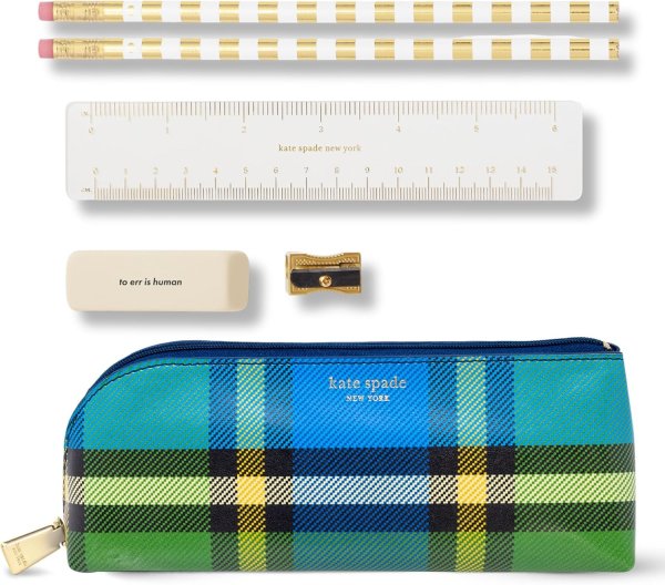 画像1: (Kate spade new york)  GLAND PLAID pencil case　246645 (1)