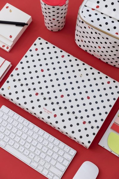 画像5: (Kate spade new york)　アコーディオン　12ポケットファイルボックスPVCレザーLadybug Dot240540 (5)
