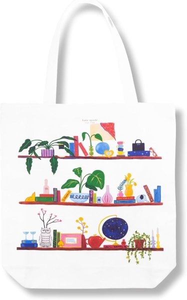画像1: (Kate spade new york)　Chormed Library CANBAS BOOK TOTE 256039 (1)