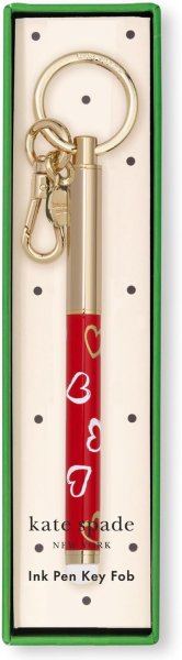 画像1: (Kate spade new york)   INK PEN KEY FOB  BRUSHSTROKE HEARTS 240831 (1)