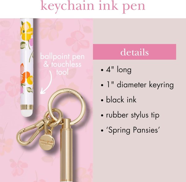 画像5: (Kate spade new york)   INK PEN KEY FOB  SPRING PANSIES 256158 (5)