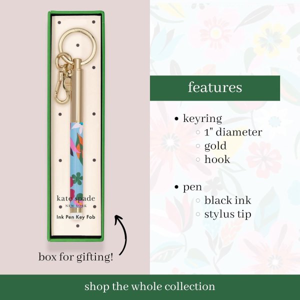 画像3: (Kate spade new york)   INK PEN KEY FOB  SAFARI FLORAL 243441 (3)