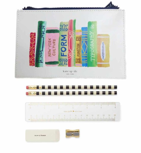 画像1: (Kate spade new york)  BOOKSHELF Pencil Porch 文具付き224039 (1)