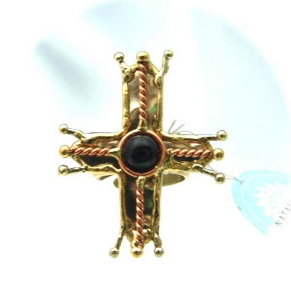 画像2: NATALIE B　ヴァネッサハジェンズ愛用　Tai metal cross ring ONYX (2)