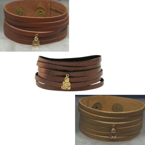 画像1: 【iluck】お守りアクセMulti Leather Bracelet　CAROLINA　BUDDHA (1)