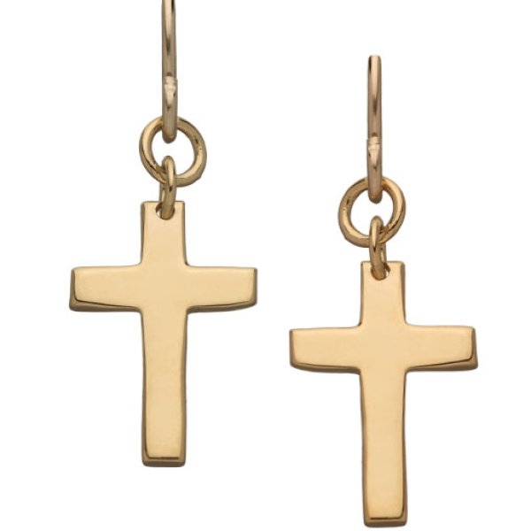 画像1: jennifer zouner jewelry Mini Cross Hanging イヤリング E05V (1)