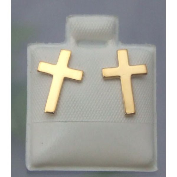 画像1: jennifer zouner jewelry Mini Cross Stand イヤリング E04V (1)