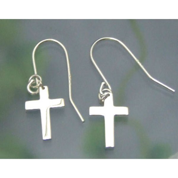 画像1: jennifer zouner jewelry Mini Cross Hanging イヤリング E05S (1)