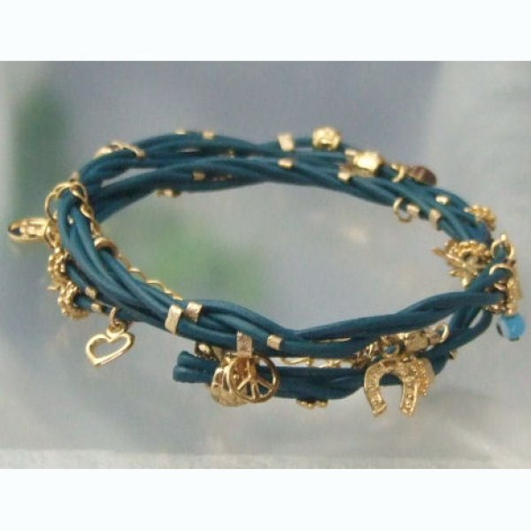 画像2: 【iluck】セレブ愛用【革紐】wrap charm bracelet NM1 (2)