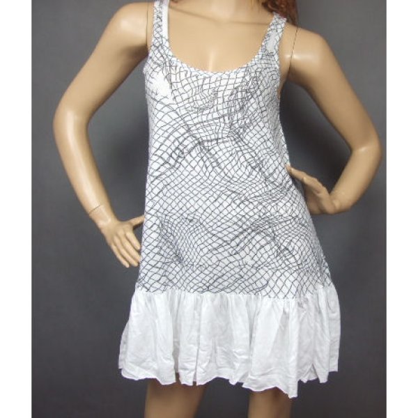 画像2: (60%OFFセール)LAUREN MOSHI RUFFLESKRT MASH TANK DRESS 3005-TNM-wh (2)