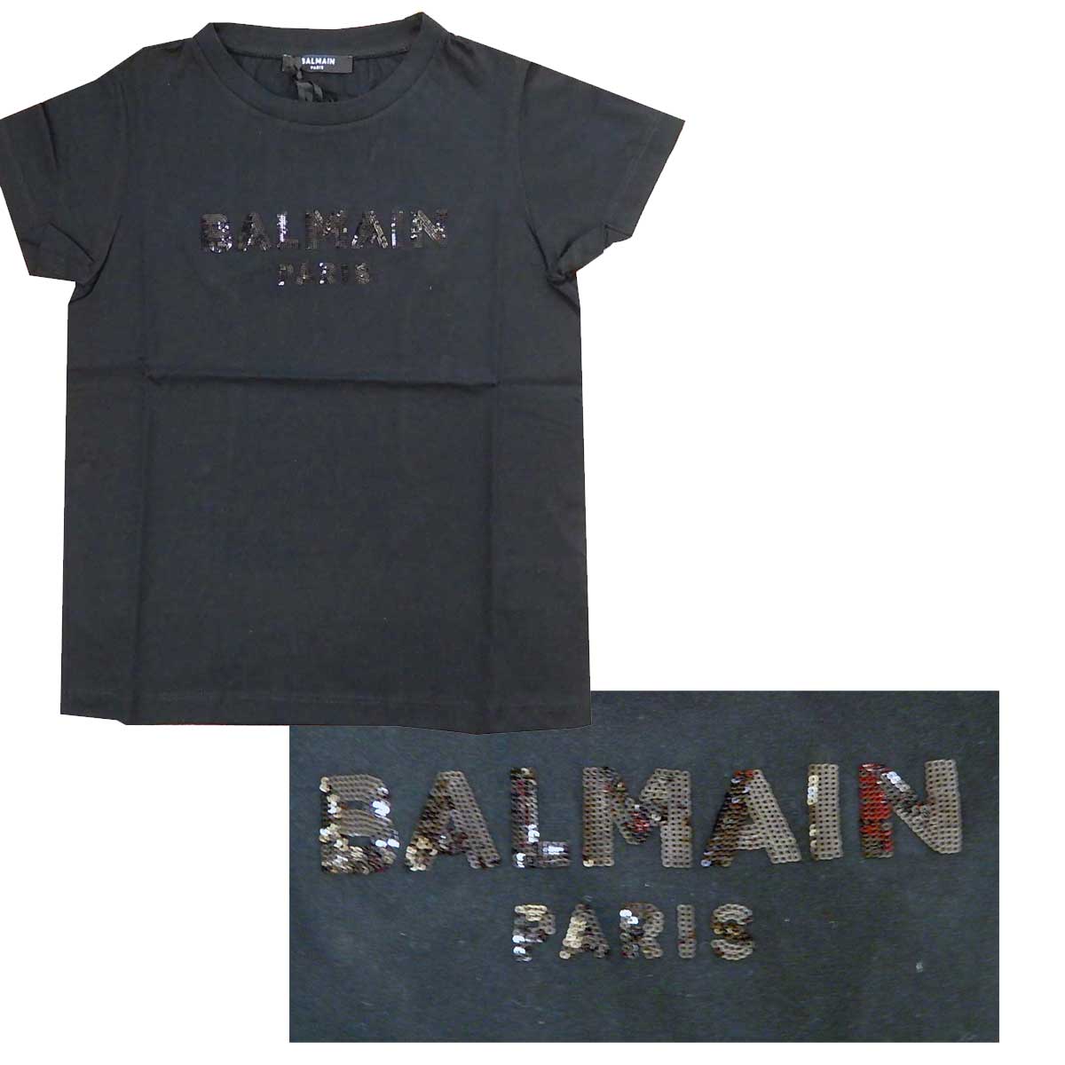 【BALMAIN】バルマン スパンコール ロゴ Tシャツ